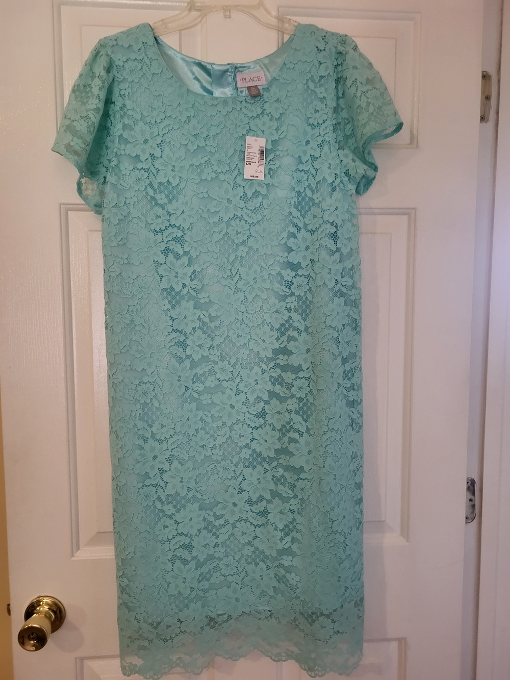 The Children's Place Aqua Lace Midi Shift Dress